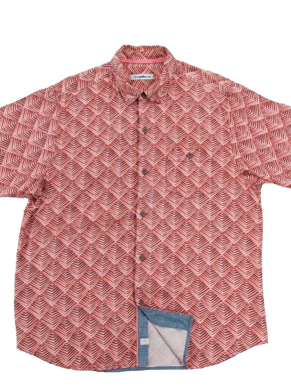 Tommy Bahama Silk Hawaiian Shirt Men's Large, Agave Tile All Over Print, $125.00
